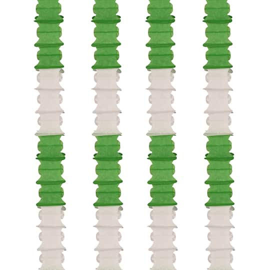 Beistle 14.5ft. Green & White Ceiling Drops, 4ct.